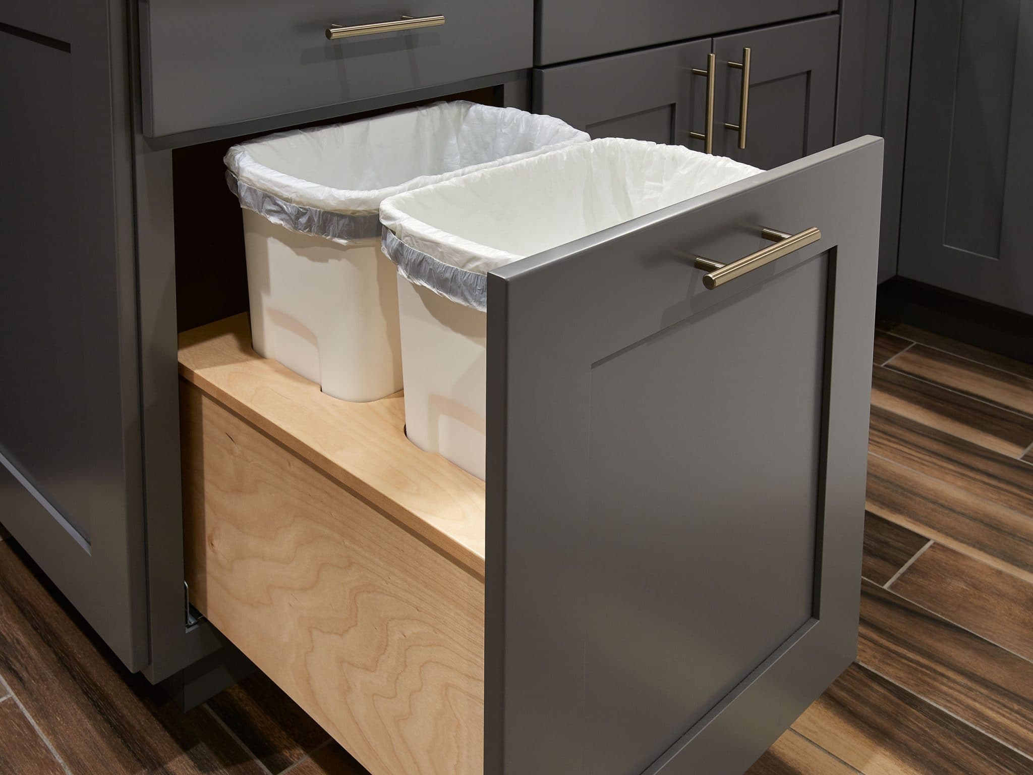 Waste or Recycle Bins cabinet storage solution