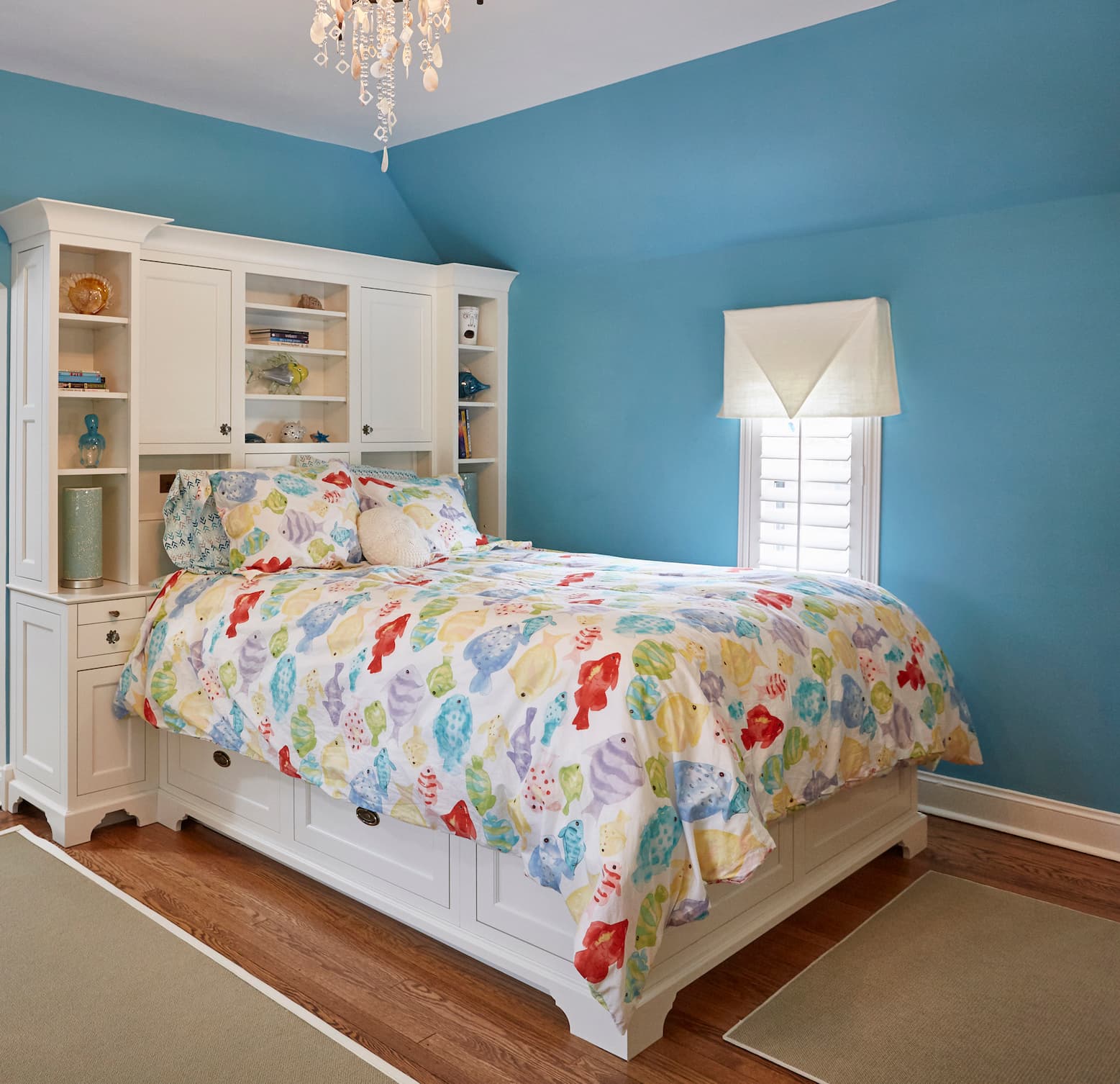 Frosty White Finished Custom Bedroom Cabinets