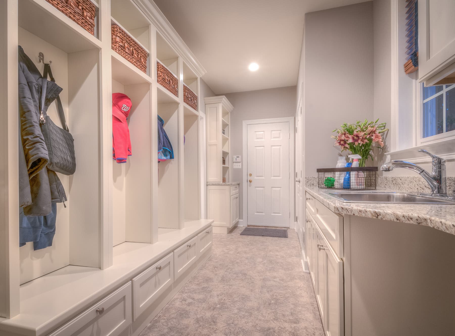 Painted White Mudroom