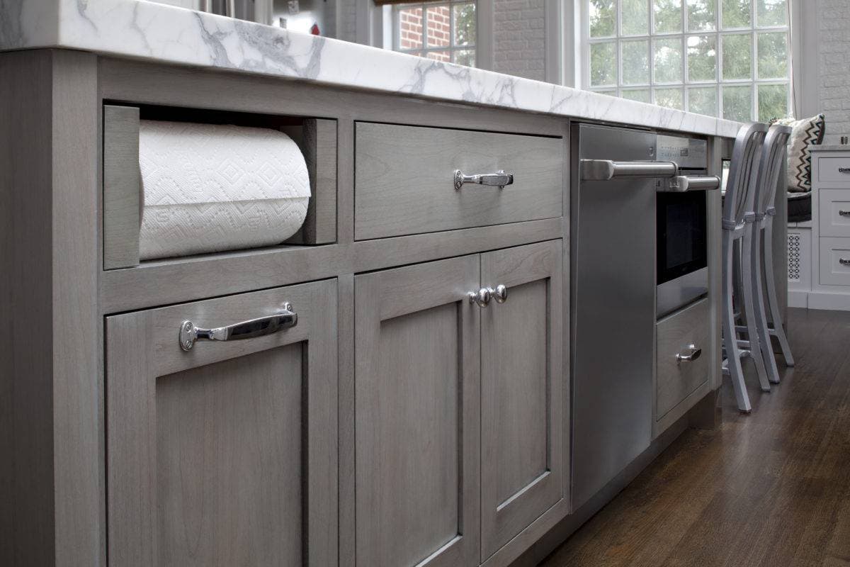 Base Waste Recycle with Paper Towel Drawer cabinet storage solution