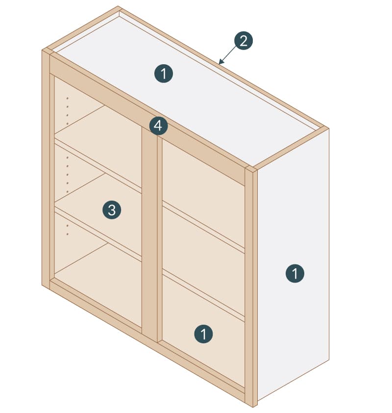 KEYLINE WALL CABINETS construction diagram